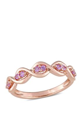 Belk & Co 1/4 Ct. T.w. Pink Sapphire Stackable Infinity Anniversary Ring In 14K Rose Gold, 6 -  0682077494274
