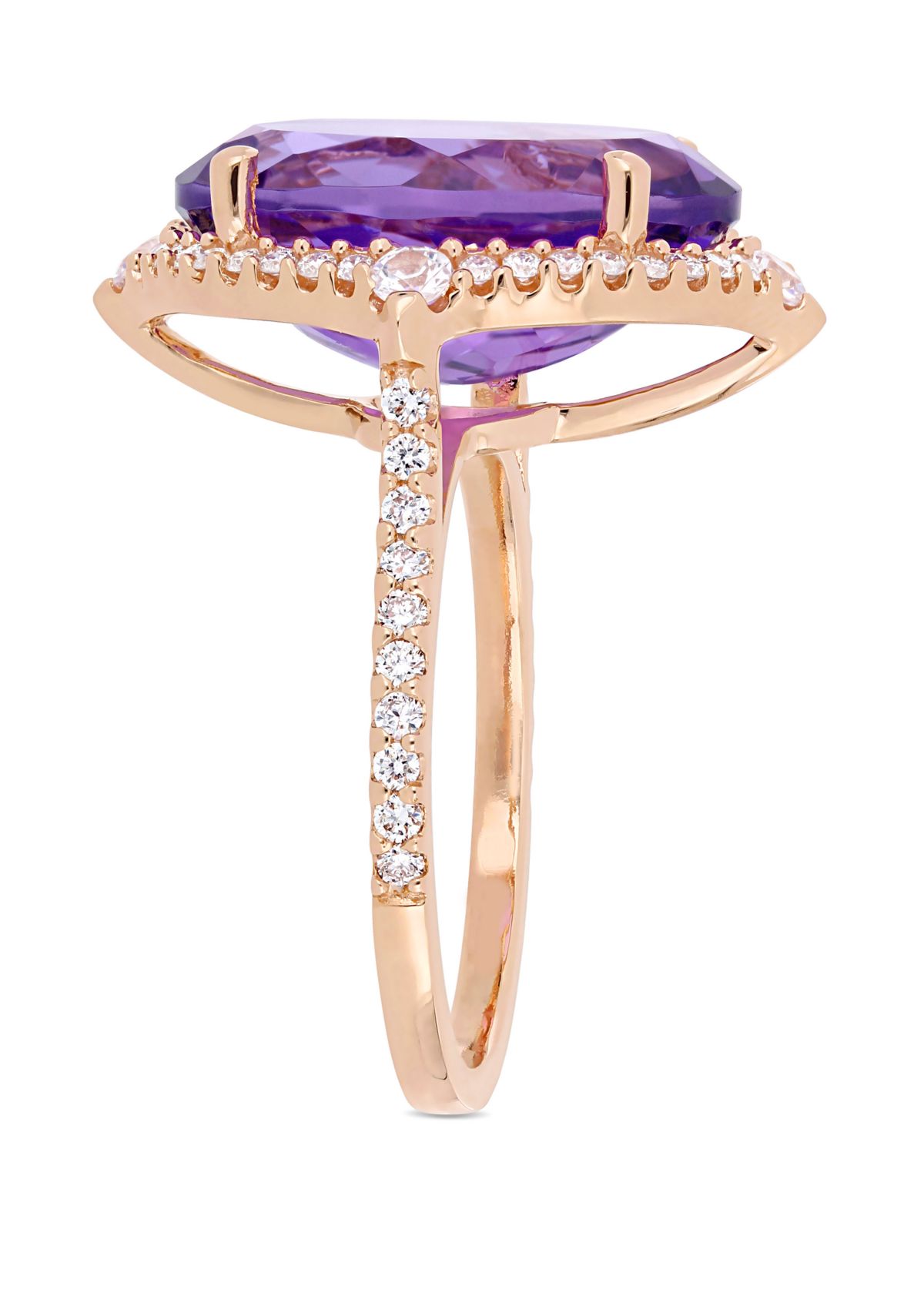 Belk & Co. Amethyst, White Sapphire and 3/8 ct. tw. Diamond Halo ...