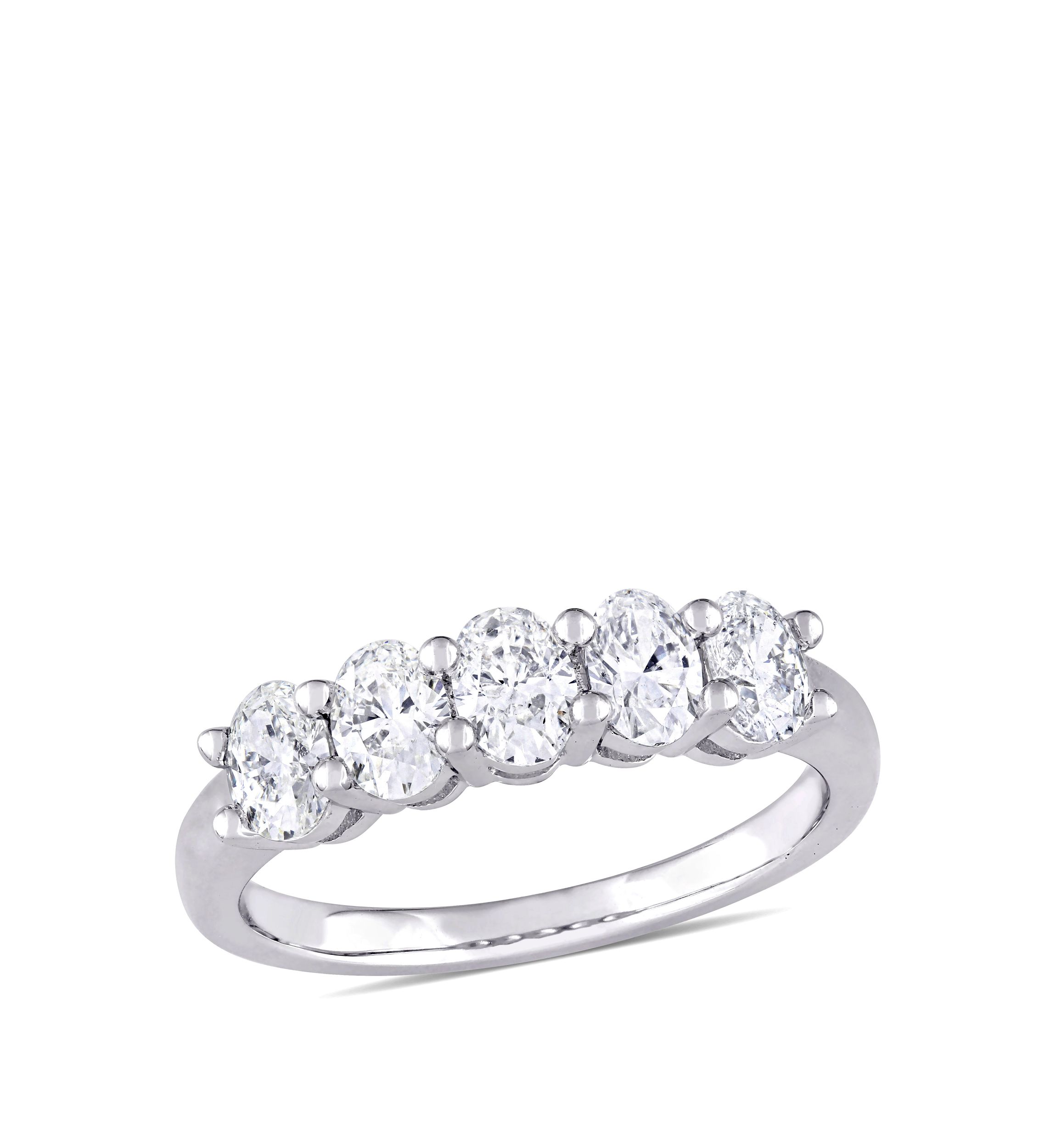 1 ct. t.w. Oval Cut Diamond Semi Eternity Band in 14k White Gold