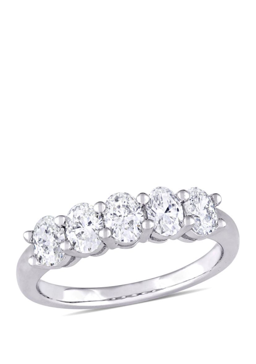 1 ct. t.w. Oval Cut Diamond Semi Eternity Band in 14k White Gold