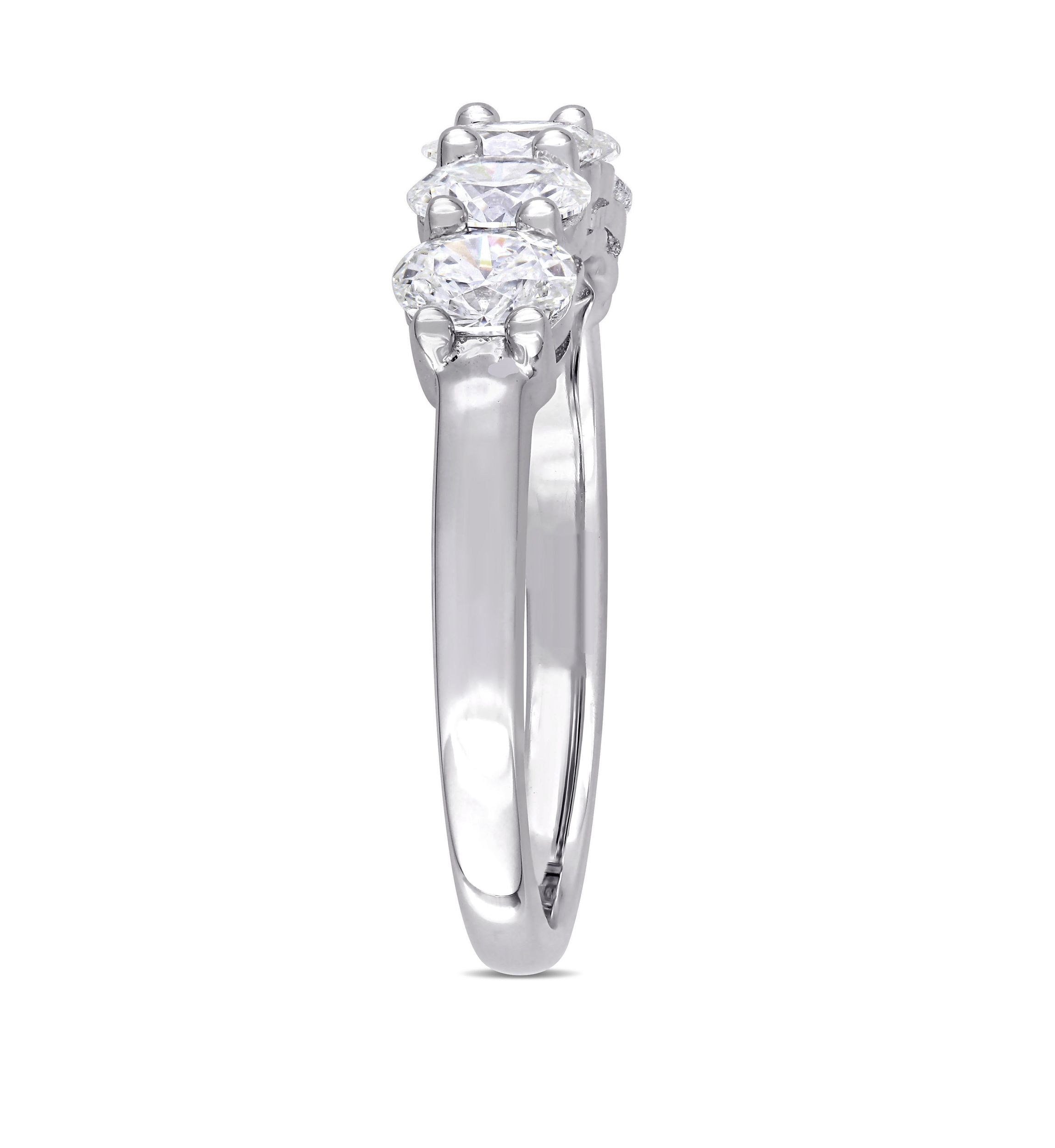 1 ct. t.w. Oval Cut Diamond Semi Eternity Band in 14k White Gold