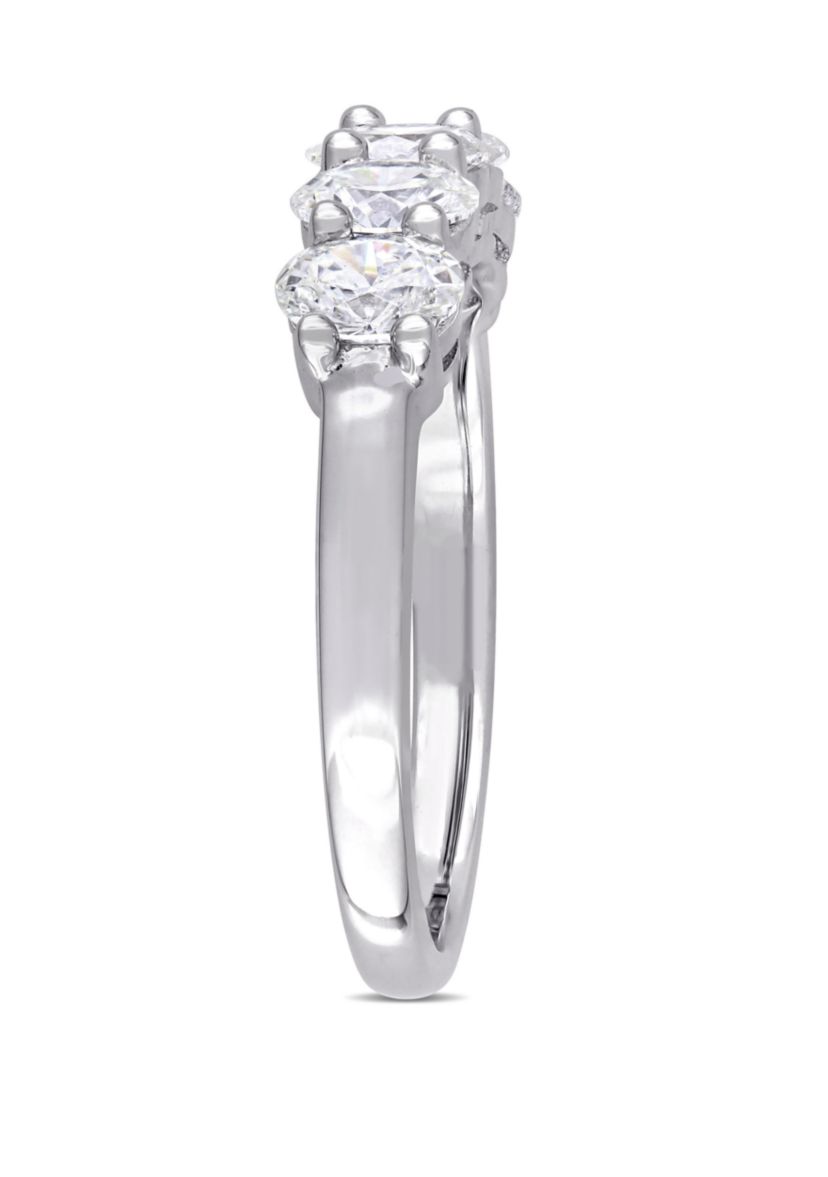 1 ct. t.w. Oval Cut Diamond Semi Eternity Band in 14k White Gold