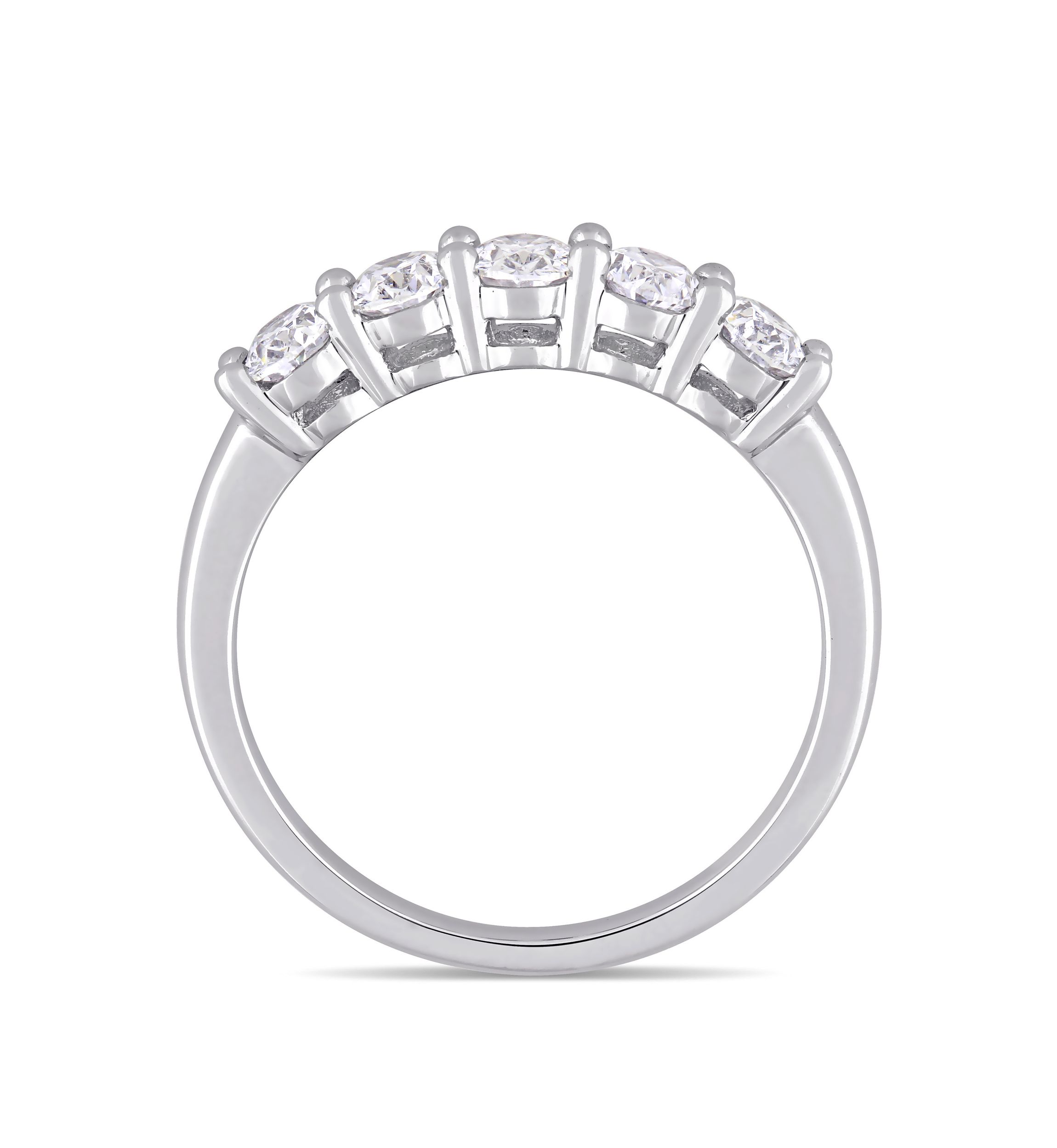 1 ct. t.w. Oval Cut Diamond Semi Eternity Band in 14k White Gold