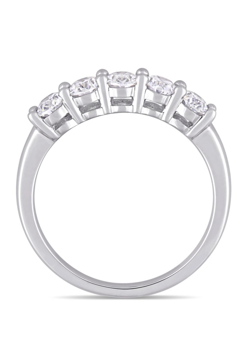 1 ct. t.w. Oval Cut Diamond Semi Eternity Band in 14k White Gold