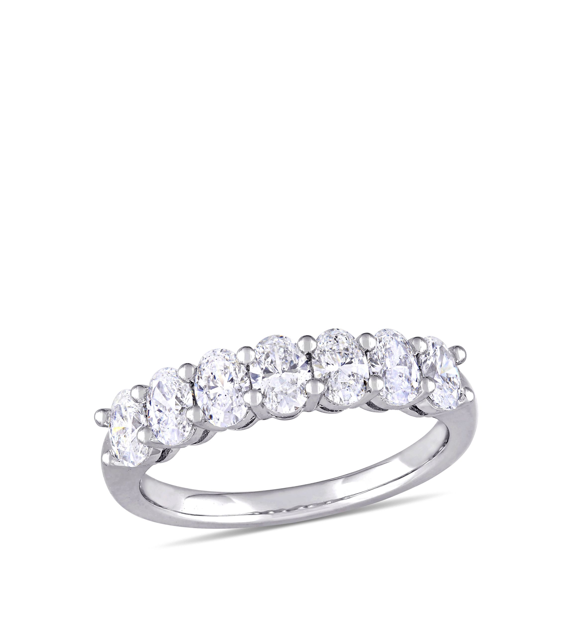 1.33 ct. t.w. Oval Cut Diamond Semi-Eternity Ring in 14k White Gold