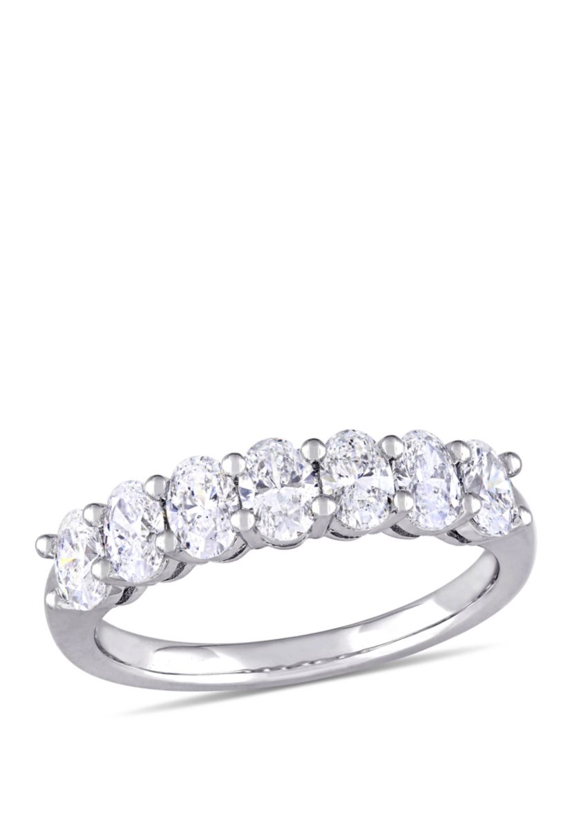 1.33 ct. t.w. Oval Cut Diamond Semi-Eternity Ring in 14k White Gold