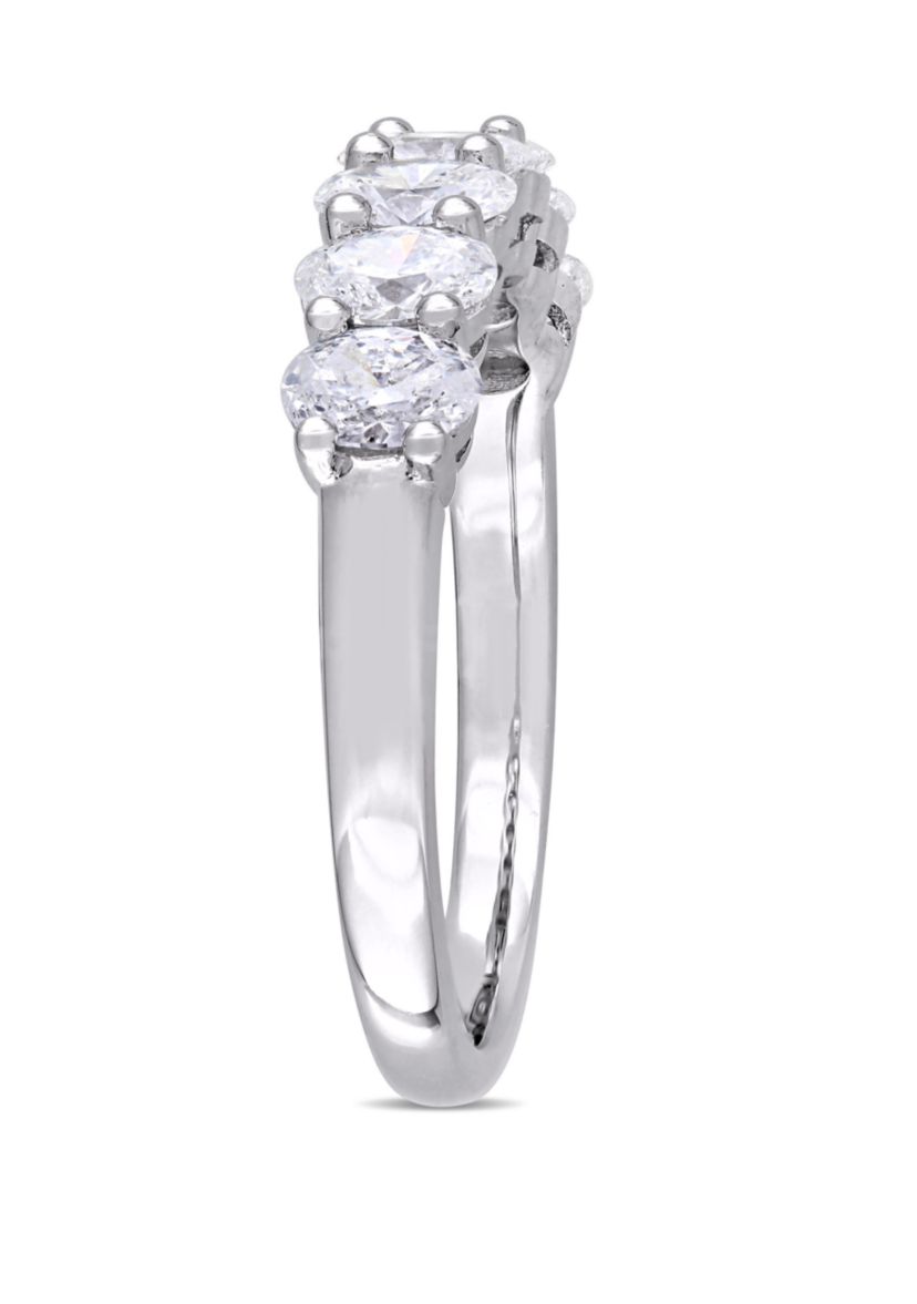 1.33 ct. t.w. Oval Cut Diamond Semi-Eternity Ring in 14k White Gold