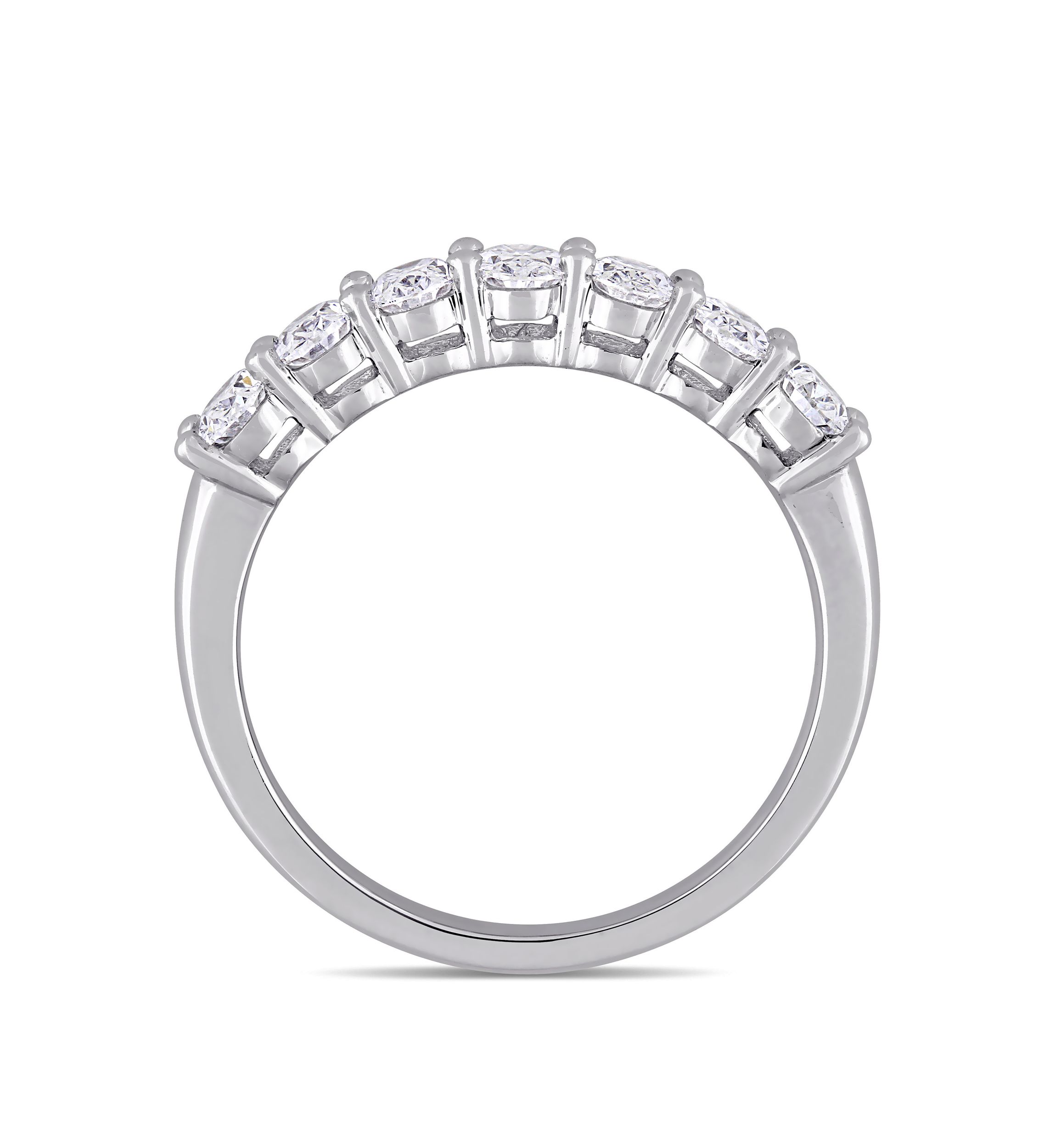1.33 ct. t.w. Oval Cut Diamond Semi-Eternity Ring in 14k White Gold