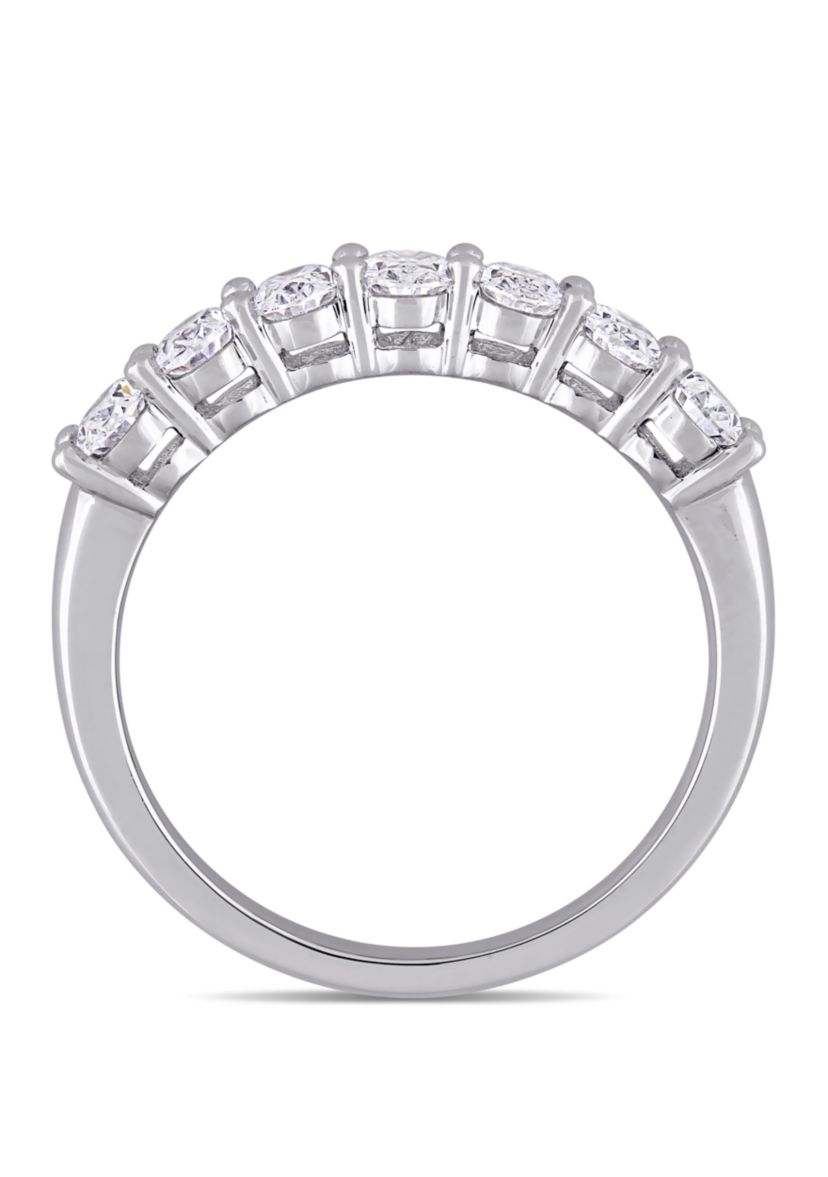 1.33 ct. t.w. Oval Cut Diamond Semi-Eternity Ring in 14k White Gold