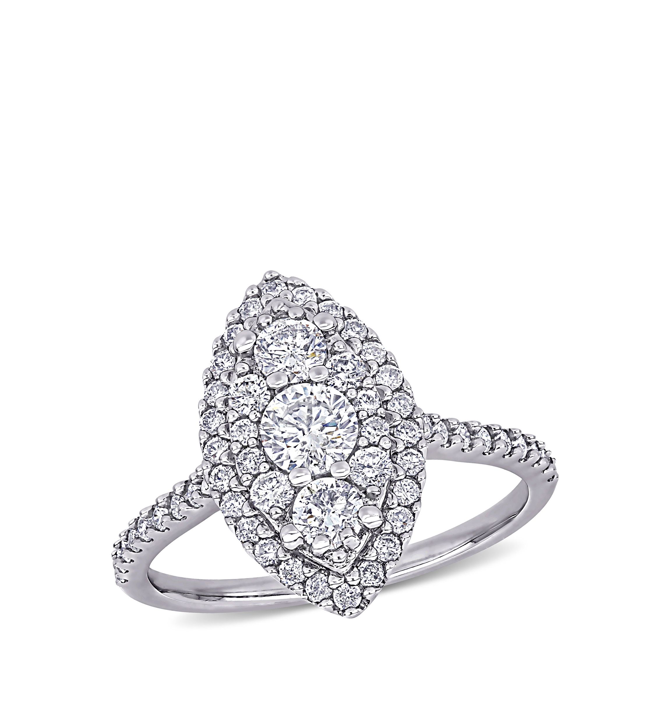 1 ct. t.w. Diamond Marquise Shape Composite Engagement Ring in 10k White Gold