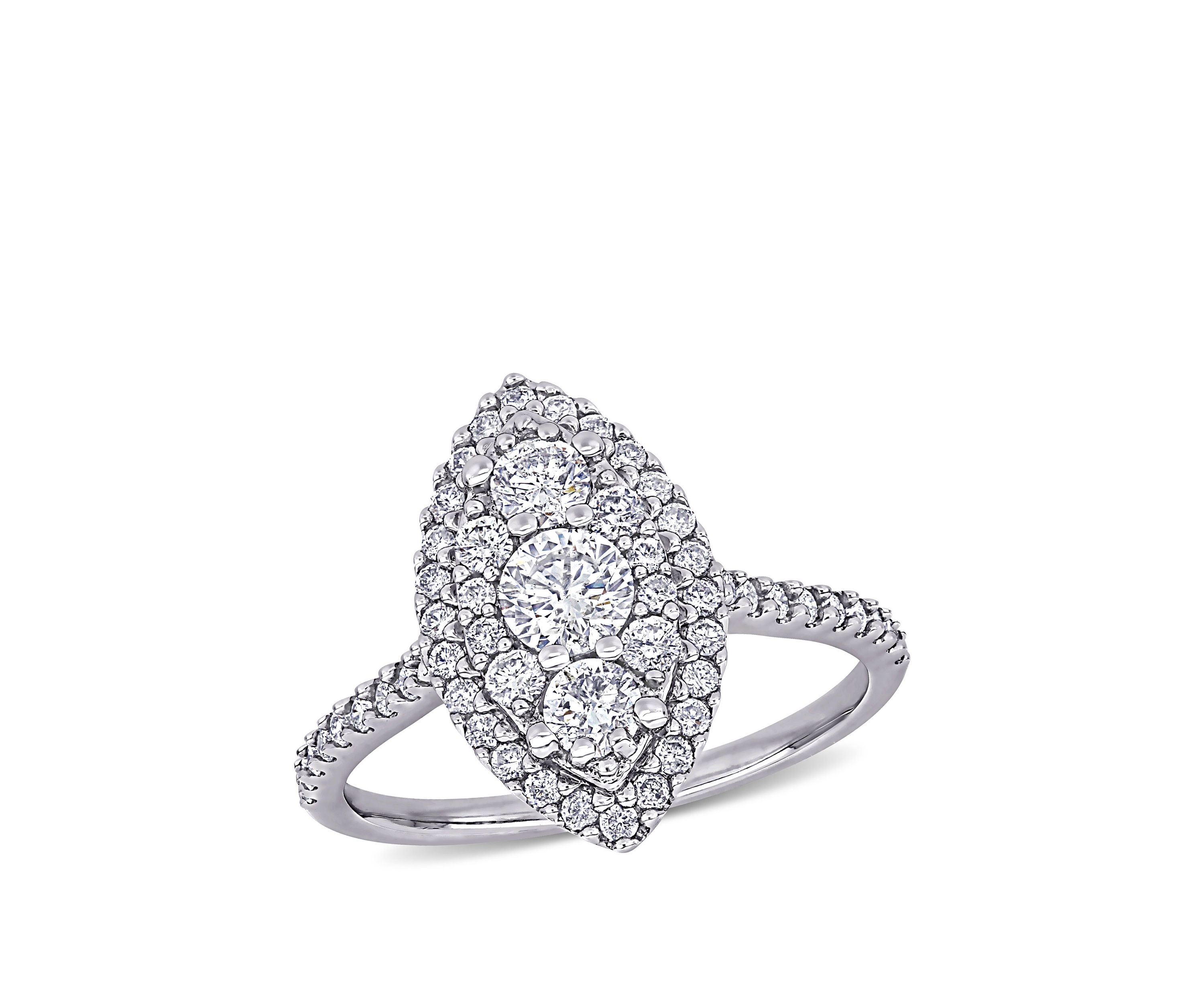 1 ct. t.w. Diamond Marquise Shape Composite Engagement Ring in 10k White Gold