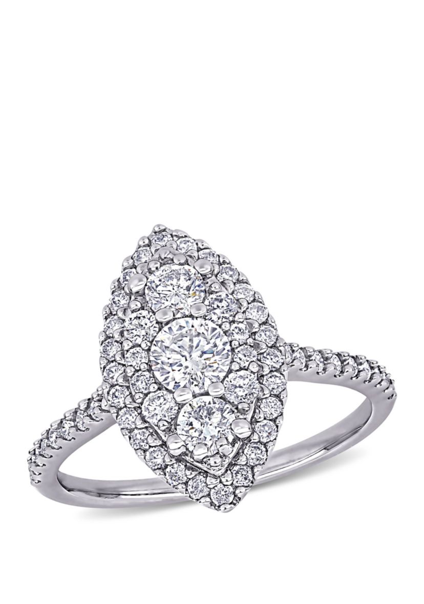 1 ct. t.w. Diamond Marquise Shape Composite Engagement Ring in 10k White Gold