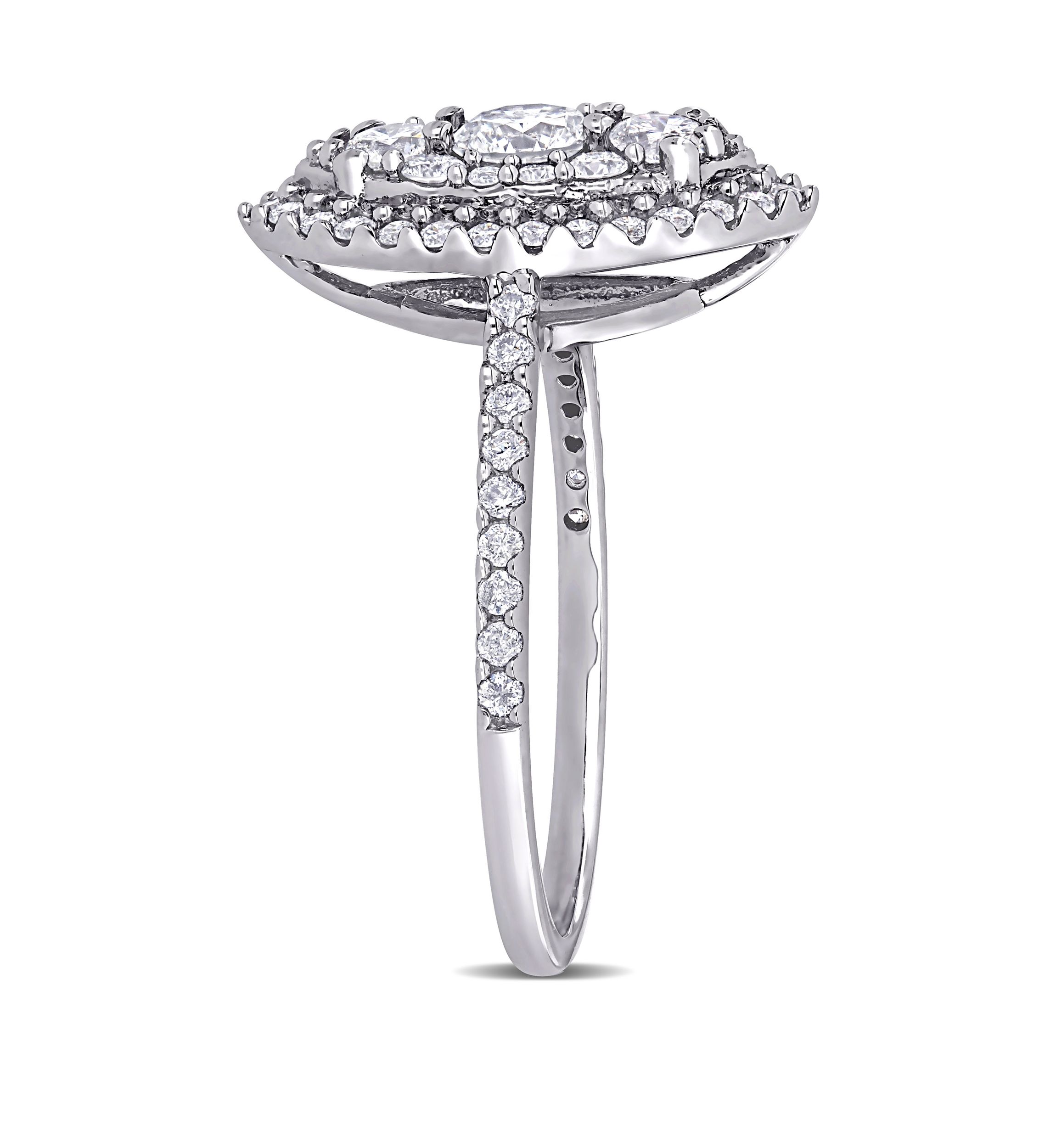 1 ct. t.w. Diamond Marquise Shape Composite Engagement Ring in 10k White Gold