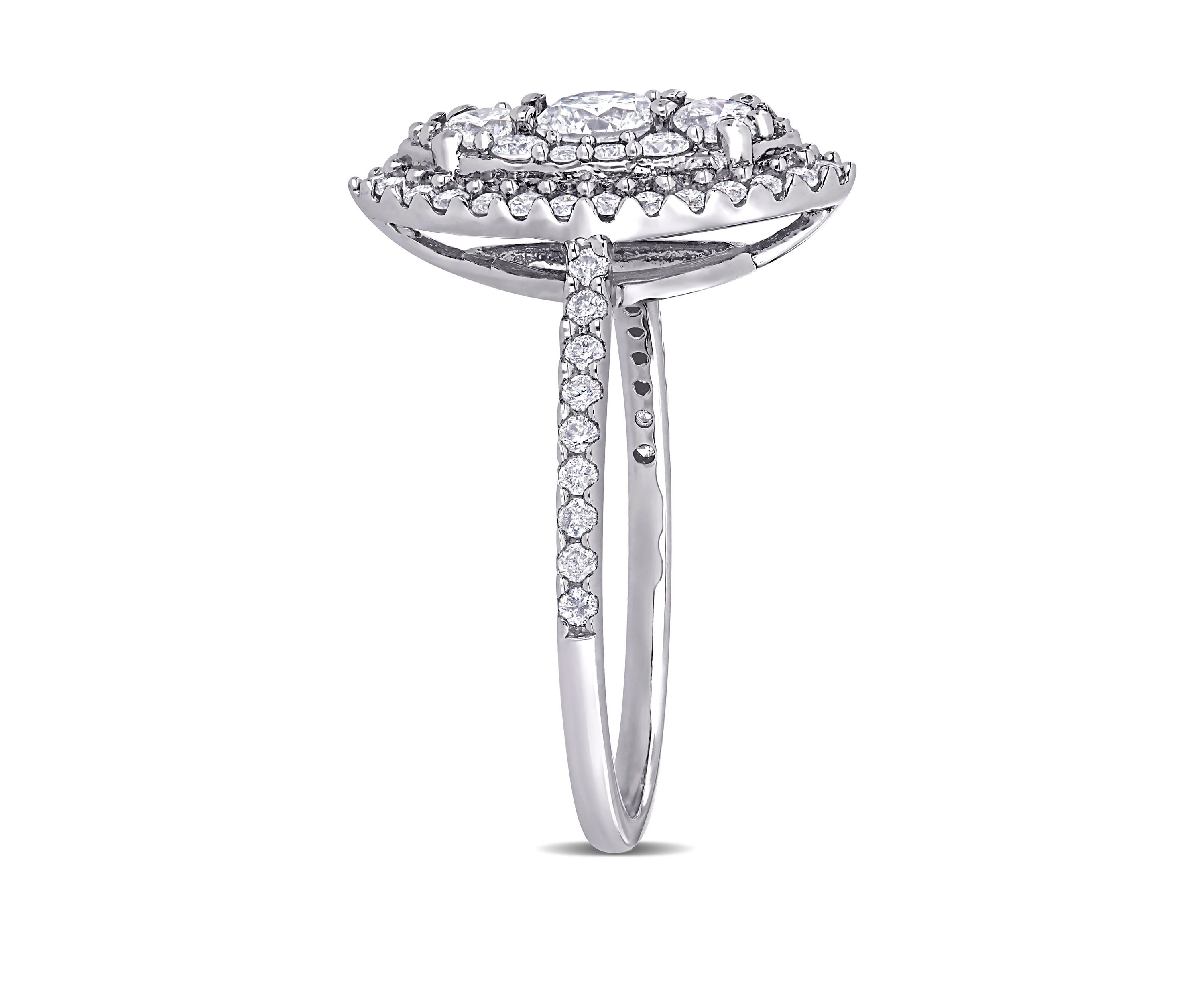 1 ct. t.w. Diamond Marquise Shape Composite Engagement Ring in 10k White Gold