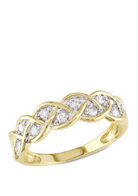 1/4 ct. t.w. Diamond Braided Anniversary Band 10k Yellow Gold