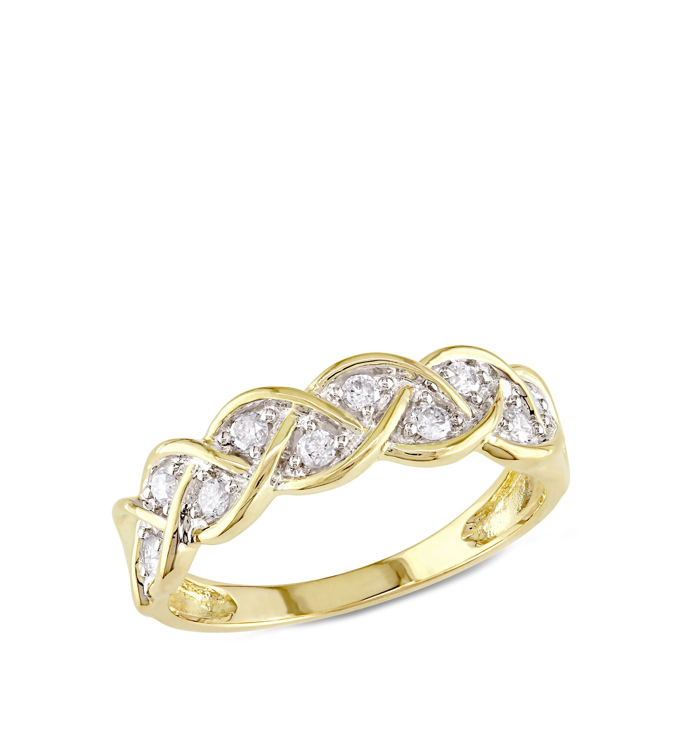 1/4 ct. t.w. Diamond Braided Anniversary Band in 10k Yellow Gold