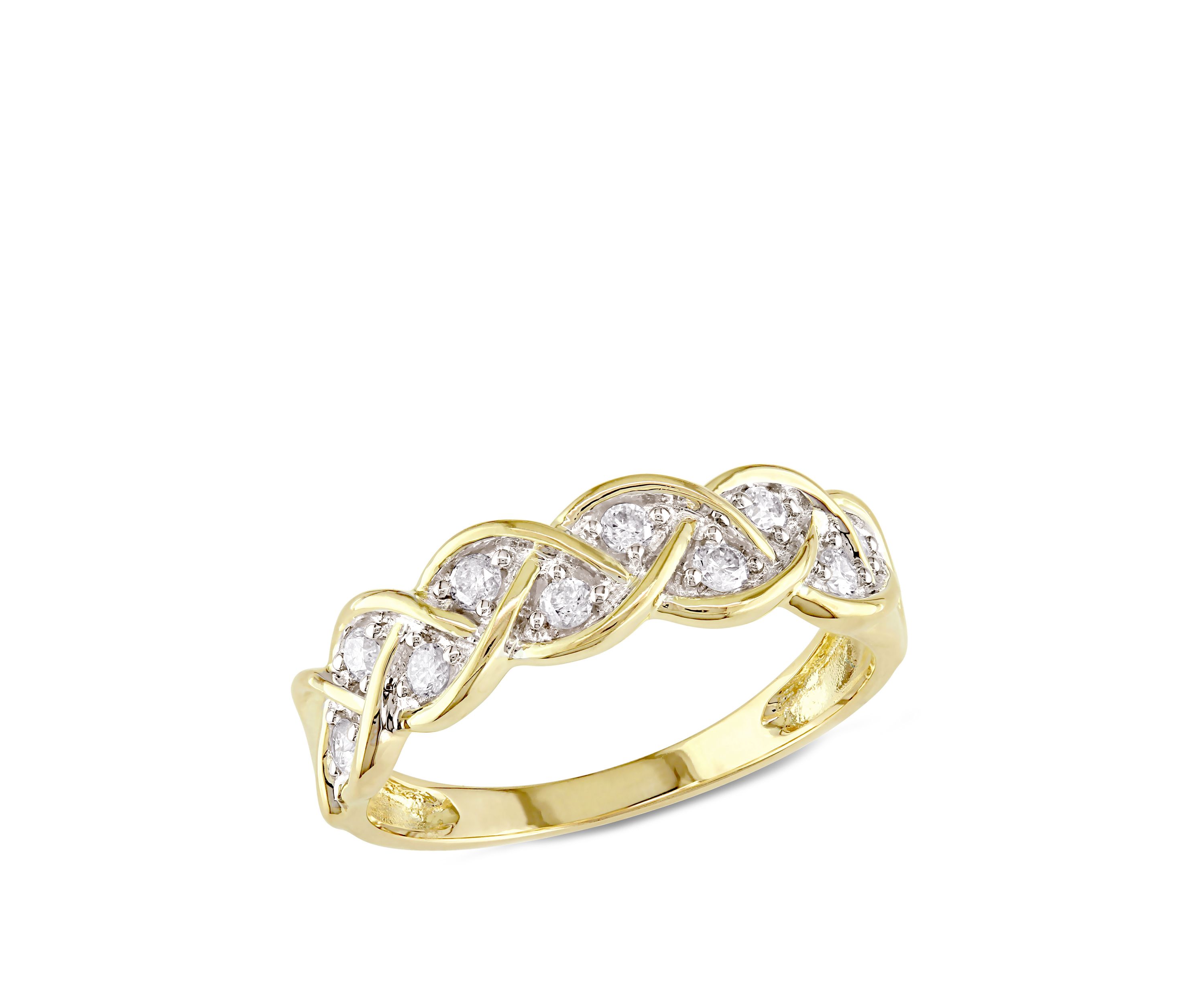 1/4 ct. t.w. Diamond Braided Anniversary Band in 10k Yellow Gold