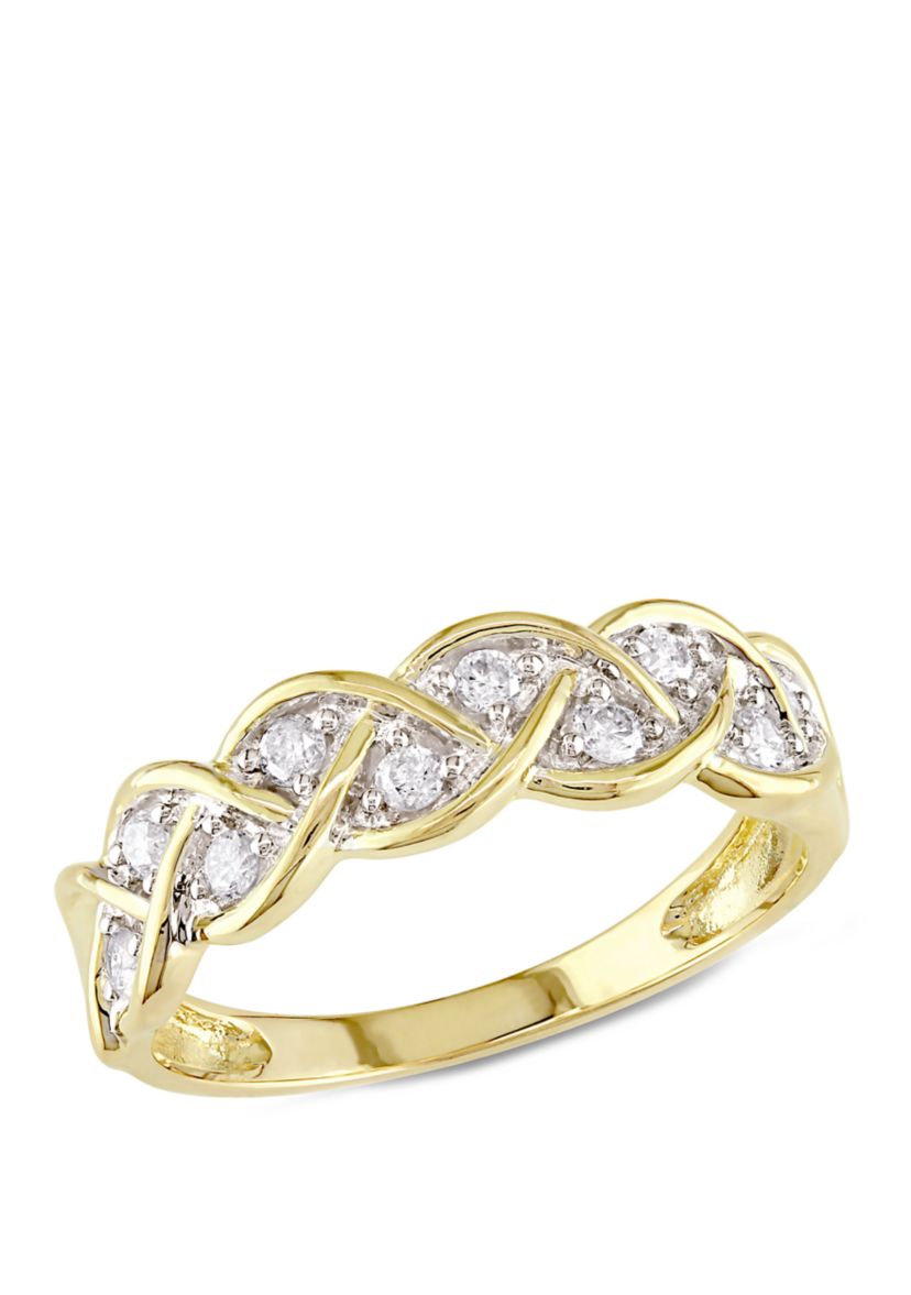 1/4 ct. t.w. Diamond Braided Anniversary Band in 10k Yellow Gold