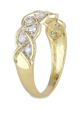 1/4 ct. t.w. Diamond Braided Anniversary Band 10k Yellow Gold