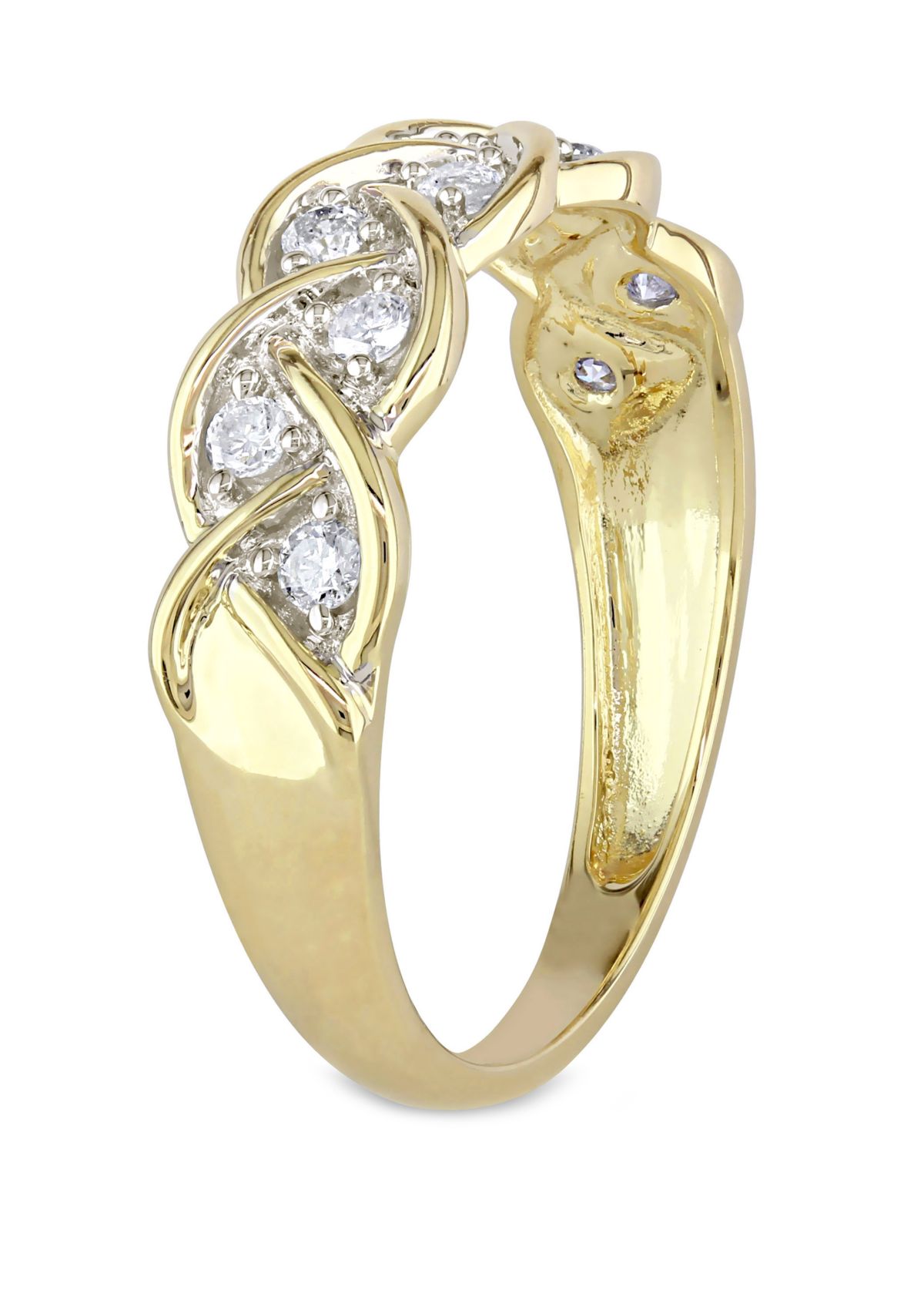 1/4 ct. t.w. Diamond Braided Anniversary Band in 10k Yellow Gold