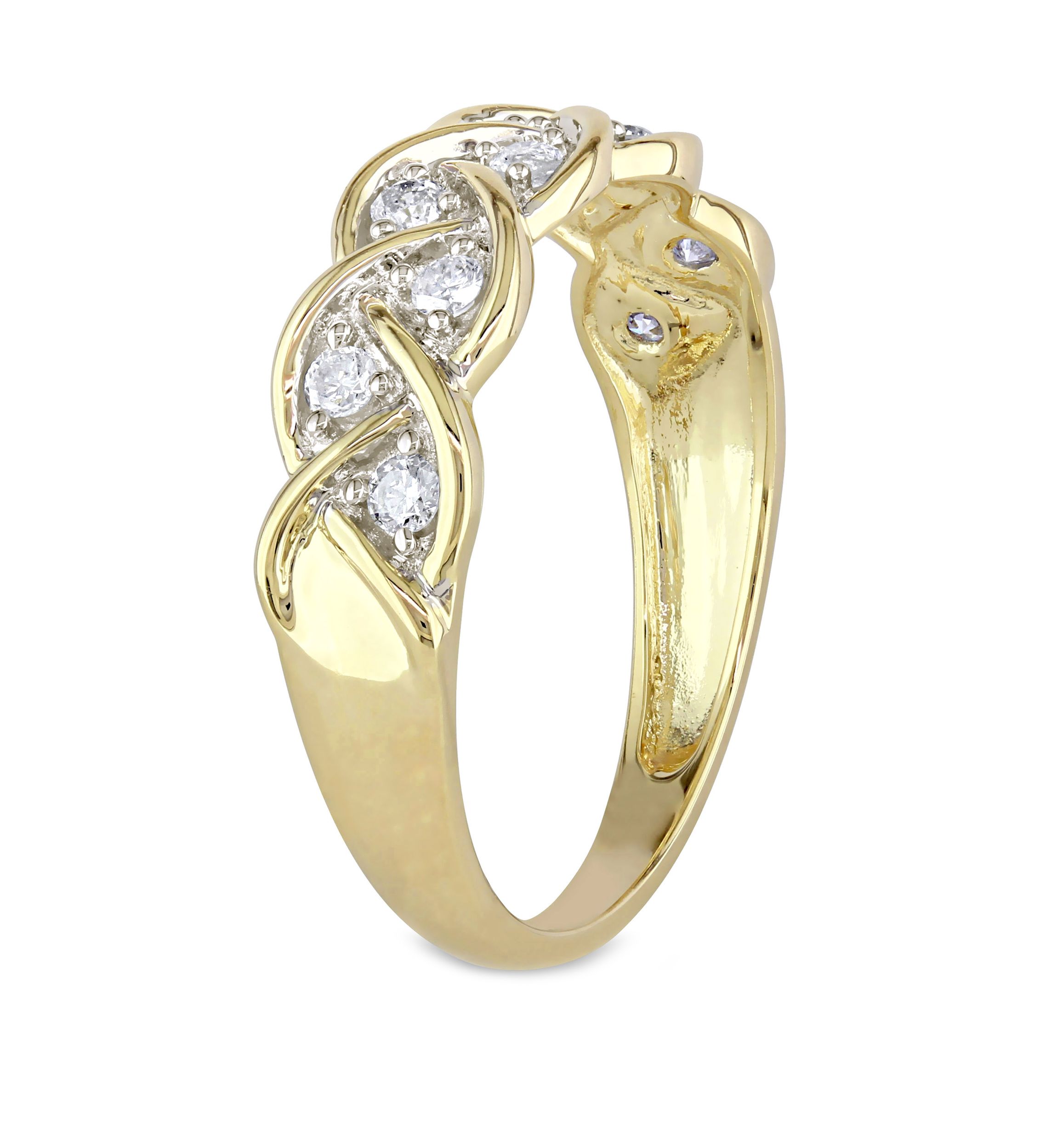 1/4 ct. t.w. Diamond Braided Anniversary Band in 10k Yellow Gold