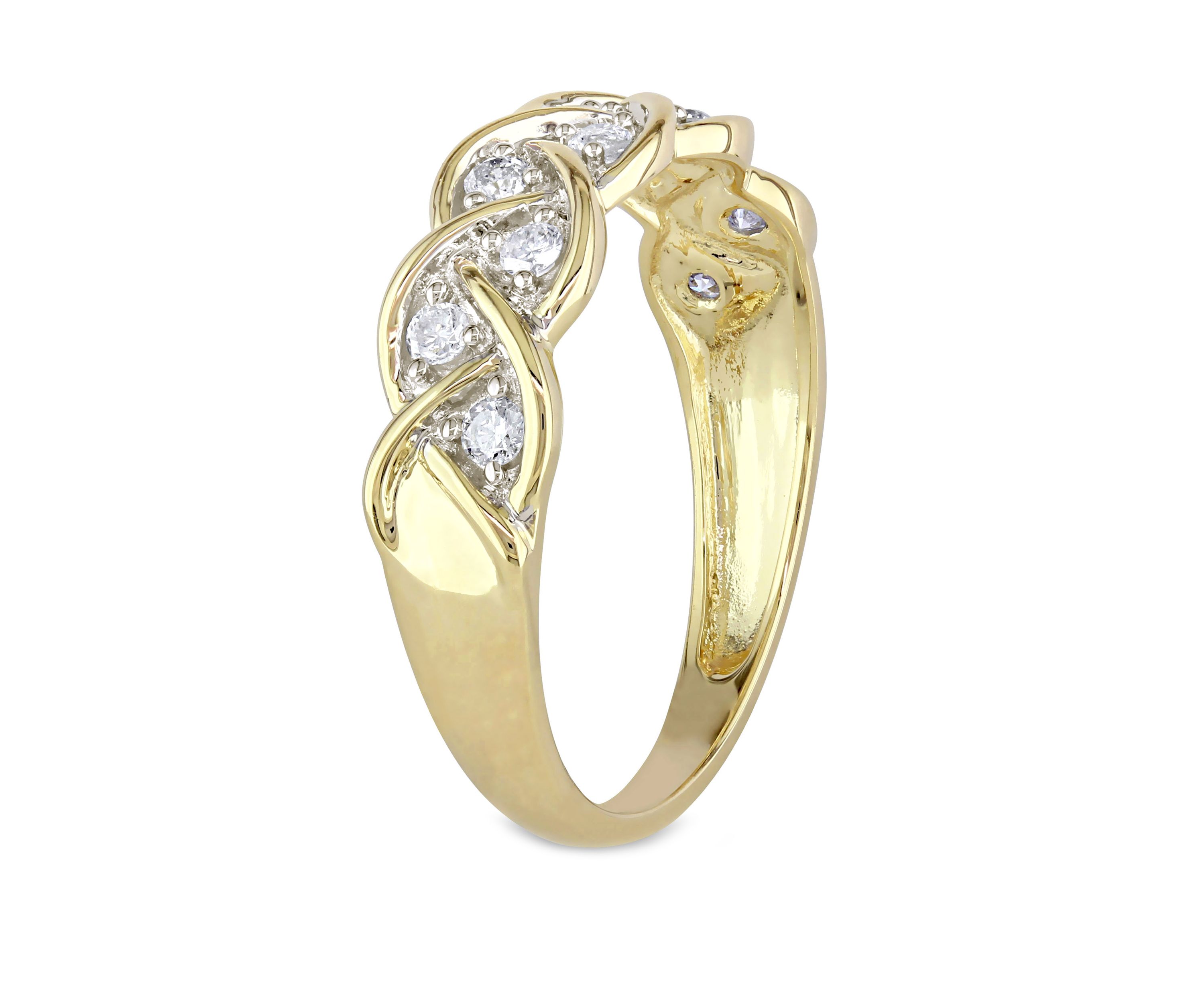 1/4 ct. t.w. Diamond Braided Anniversary Band in 10k Yellow Gold