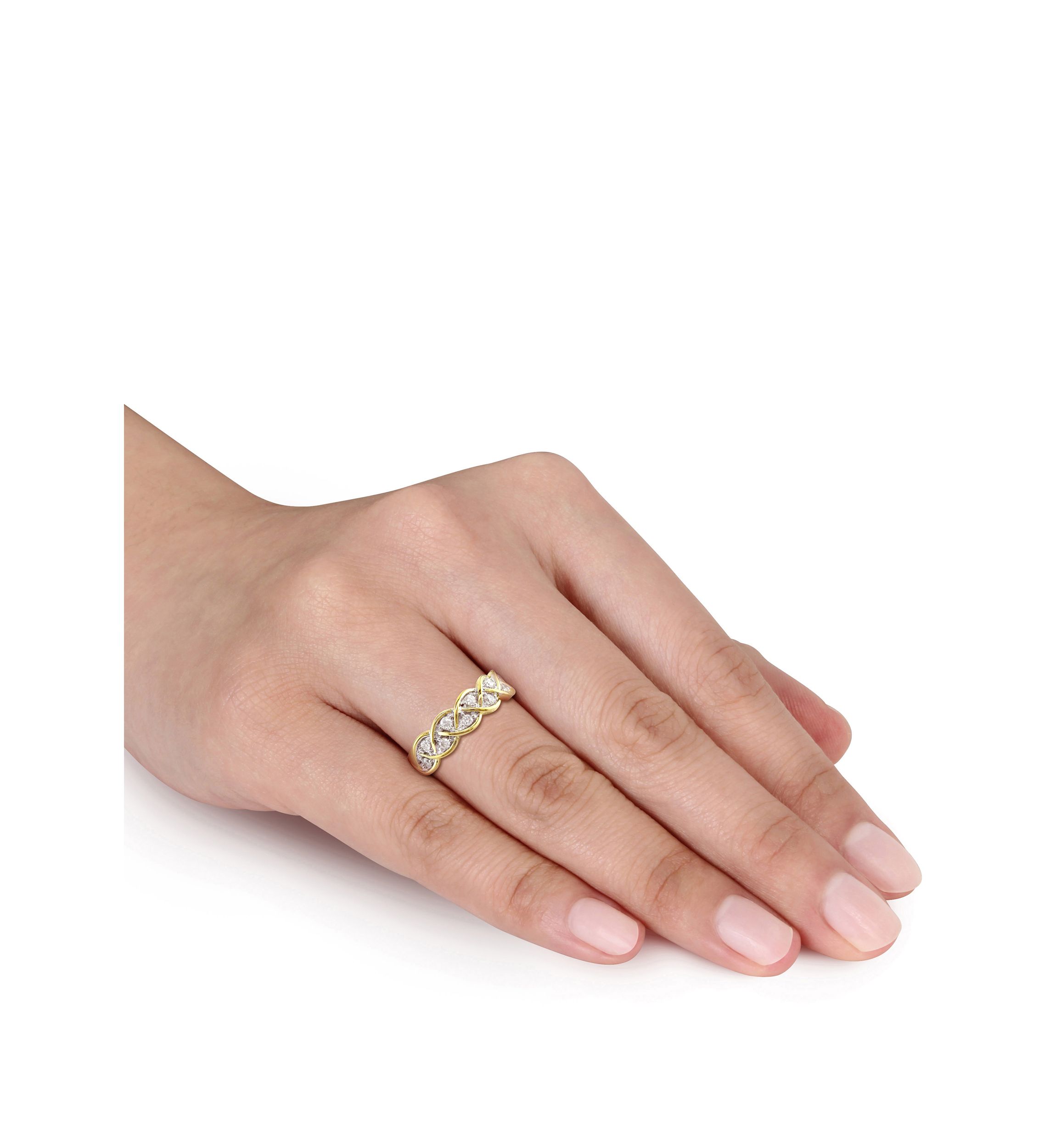 1/4 ct. t.w. Diamond Braided Anniversary Band in 10k Yellow Gold