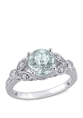 1 5/8 ct. t.w. Aquamarine and 1/7 Diamond Filigree Ring