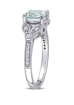 1 5/8 ct. t.w. Aquamarine and 1/7 Diamond Filigree Ring