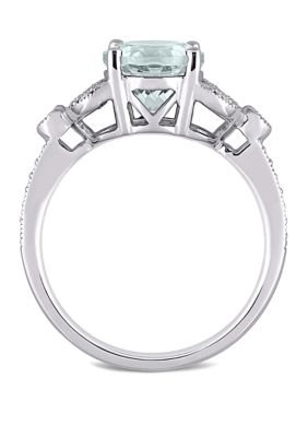 1 5/8 ct. t.w. Aquamarine and 1/7 Diamond Filigree Ring