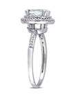 1 1/7 ct. t.w. Aquamarine and 1/10 ct. t.w. Diamond Halo Engagement Ring