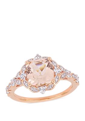 Belk & Co 2 Ct. T.w. Morganite, 2/5 Ct. T.w. White Sapphire, 1/10 Ct. T.w. Diamond Accent Vintage Ring