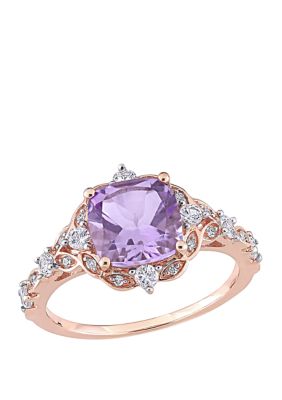 Belk & Co 1.75 Ct. T.w. Rose De France, 2/5 Ct. T.w. White Sapphire, 1/10 Ct. T.w. Diamond Accent Vintage Ring