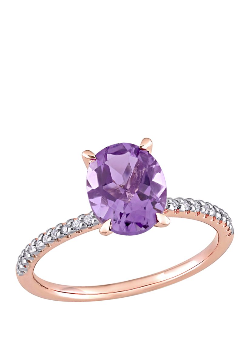 2 ct. t.w. Amethyst, 1/10 ct. t.w. Diamond Ring