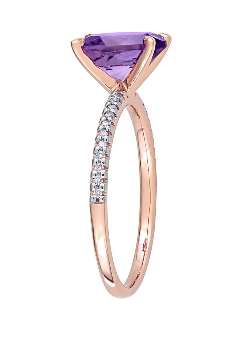 2 ct. t.w. Amethyst, 1/10 ct. t.w. Diamond Ring