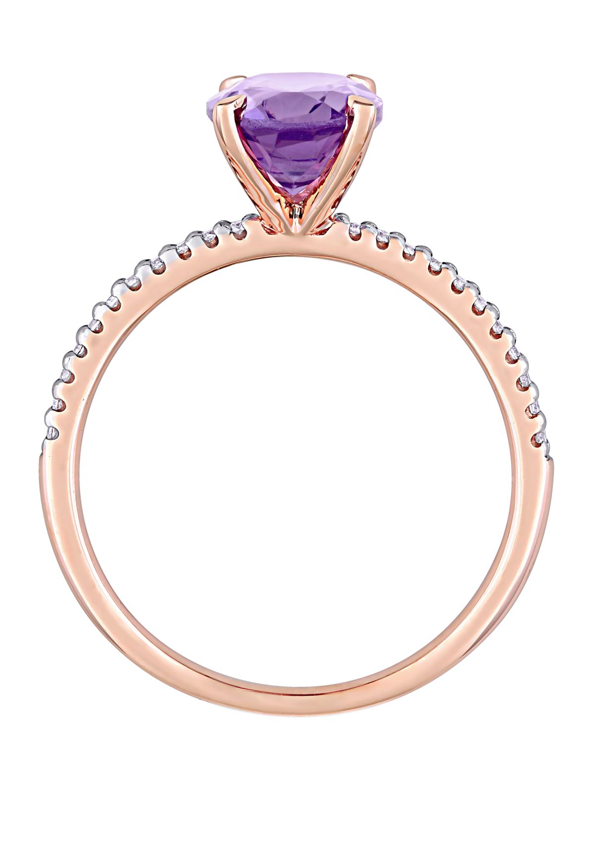 2 ct. t.w. Amethyst, 1/10 ct. t.w. Diamond Ring