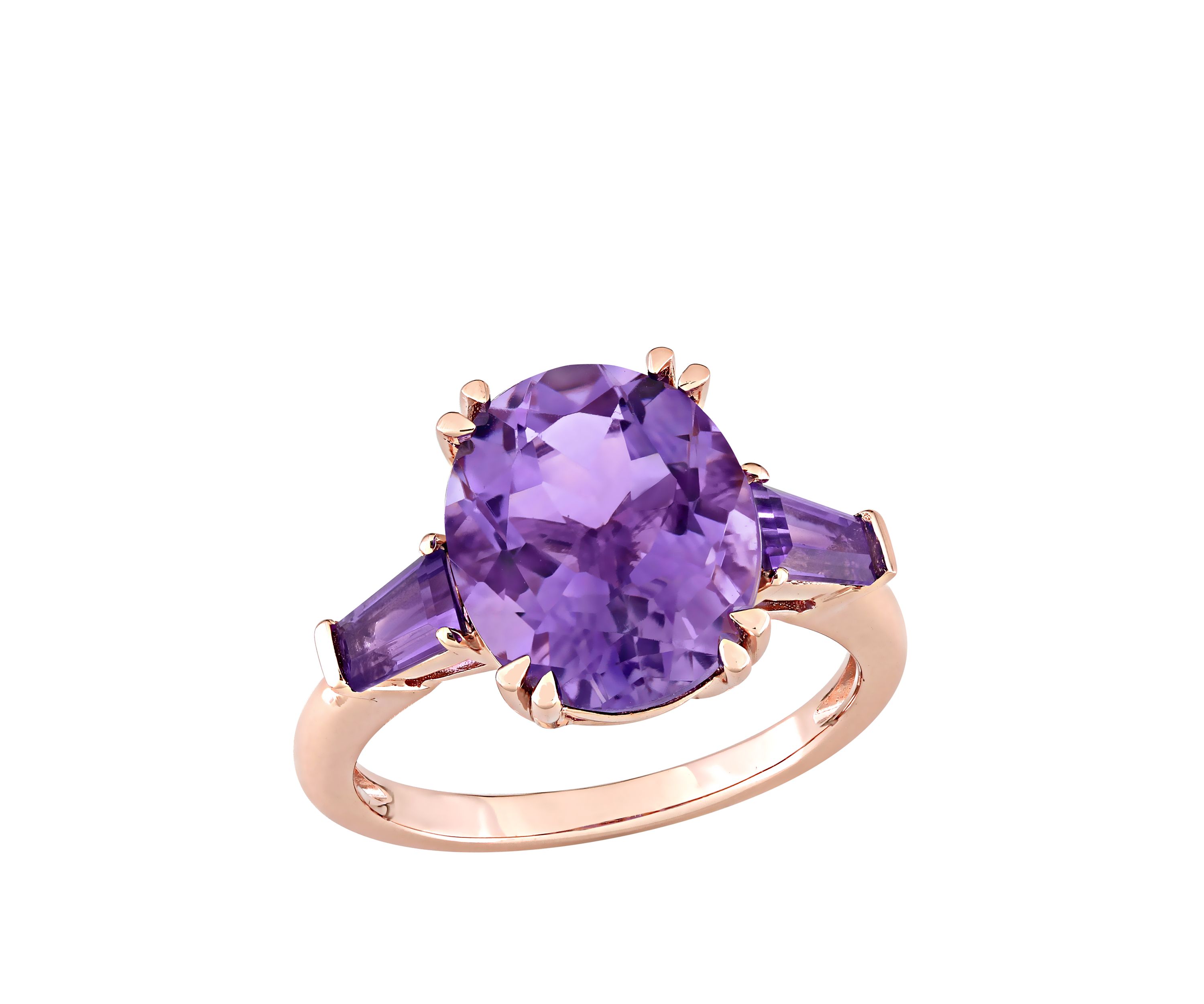 4.38 ct. t.w. Amethyst 3 Stone Ring