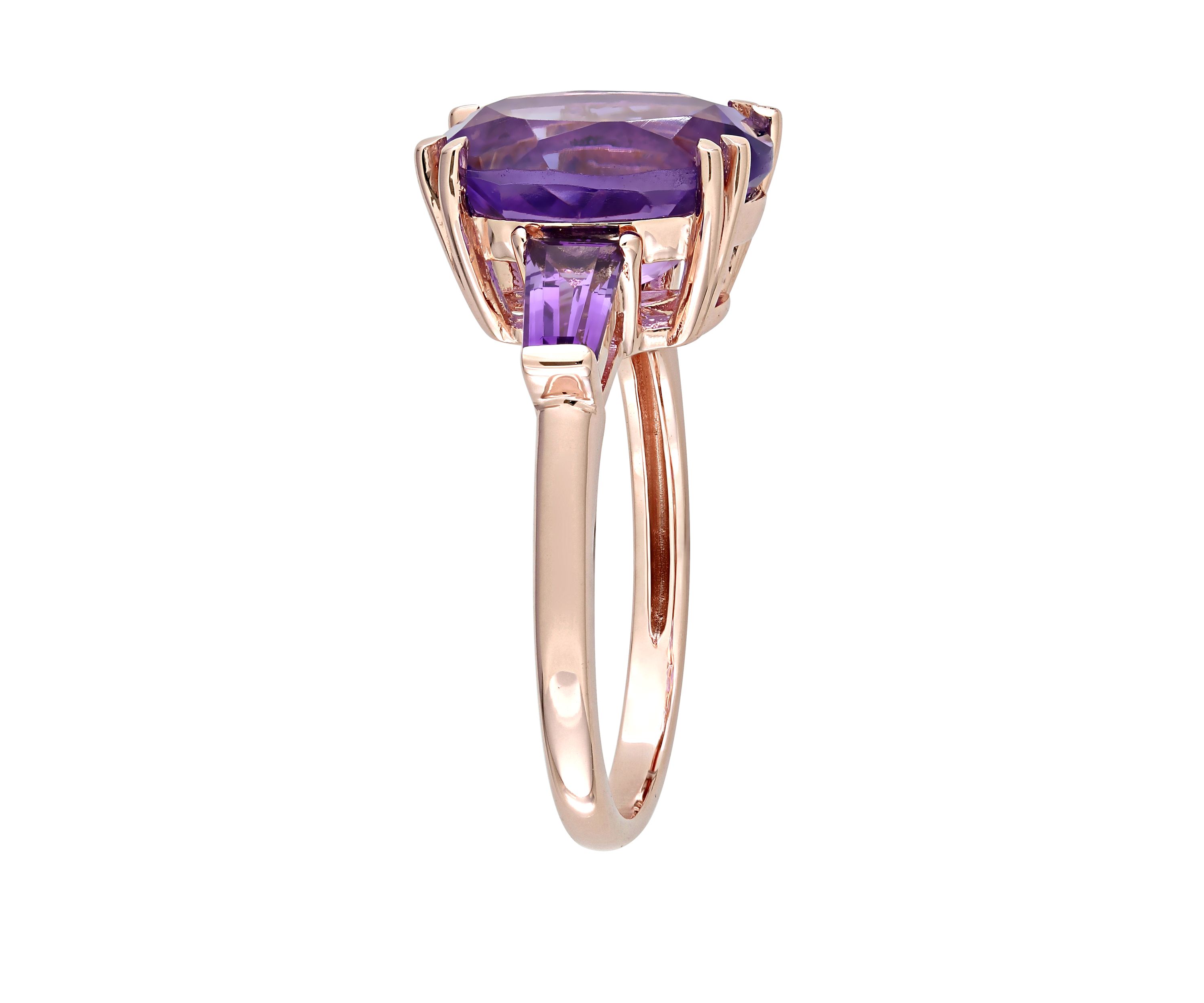 4.38 ct. t.w. Amethyst 3 Stone Ring