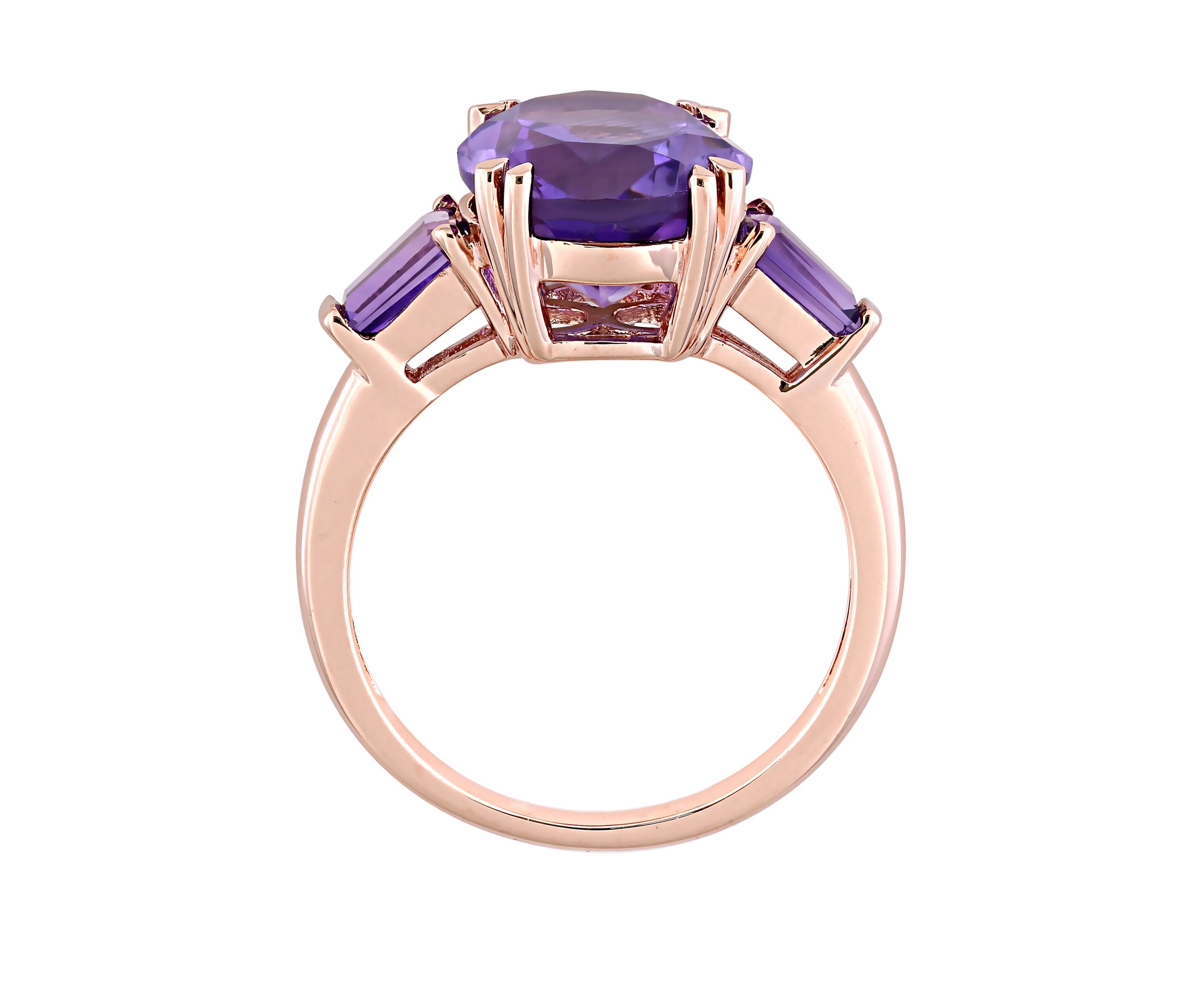 4.38 ct. t.w. Amethyst 3 Stone Ring