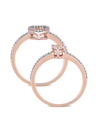 Size-9.5 G-H,I2-I3 Diamond Wedding Band in 10K Pink Gold 1//8 cttw,