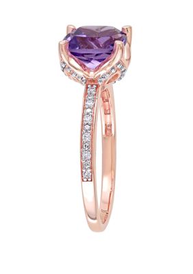 1.75 ct. t.w. Amethyst, 1/10 Diamond Accent Ring