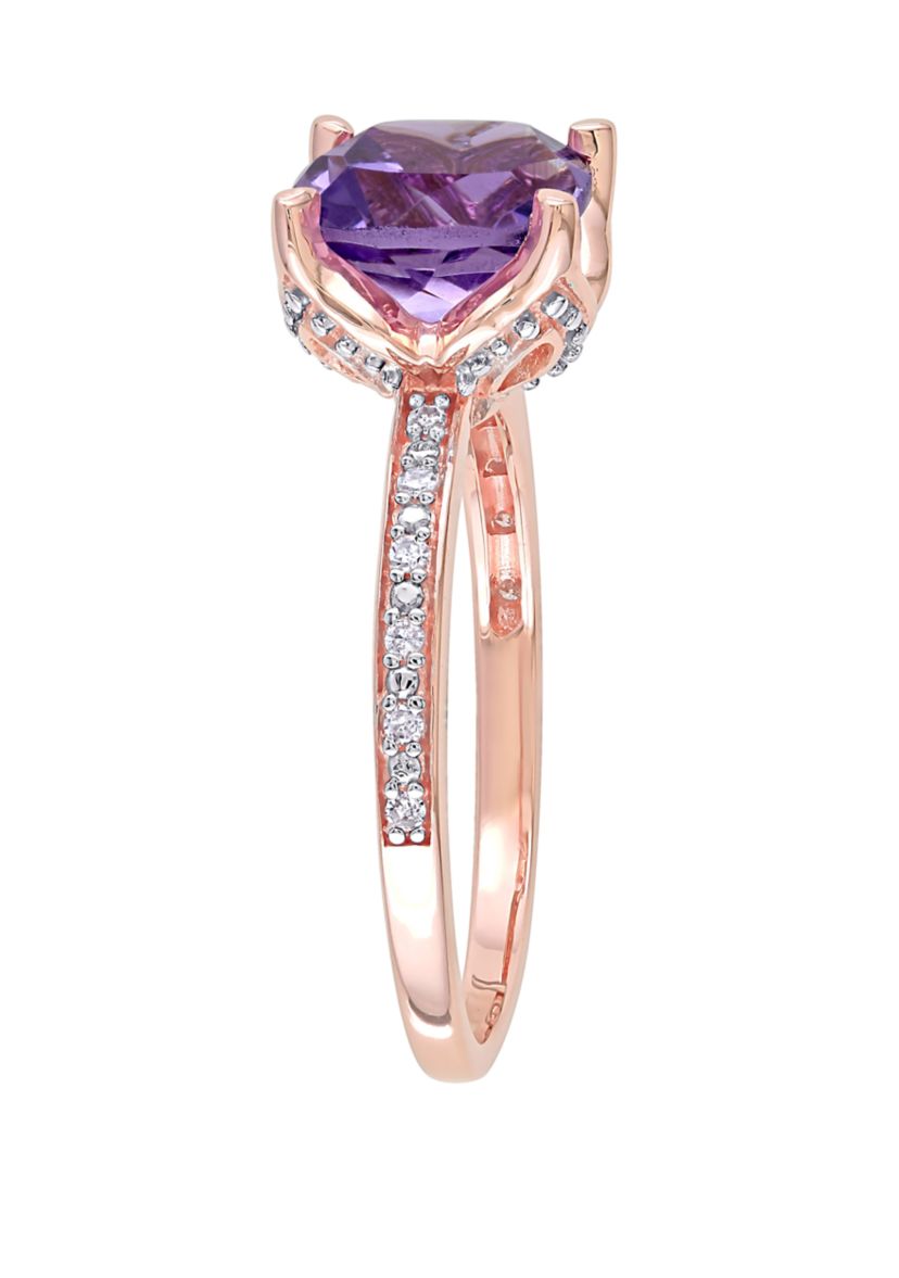  1.75 ct. t.w. Amethyst, 1/10 ct. t.w. Diamond Accent Ring