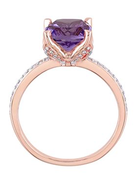 1.75 ct. t.w. Amethyst, 1/10 Diamond Accent Ring