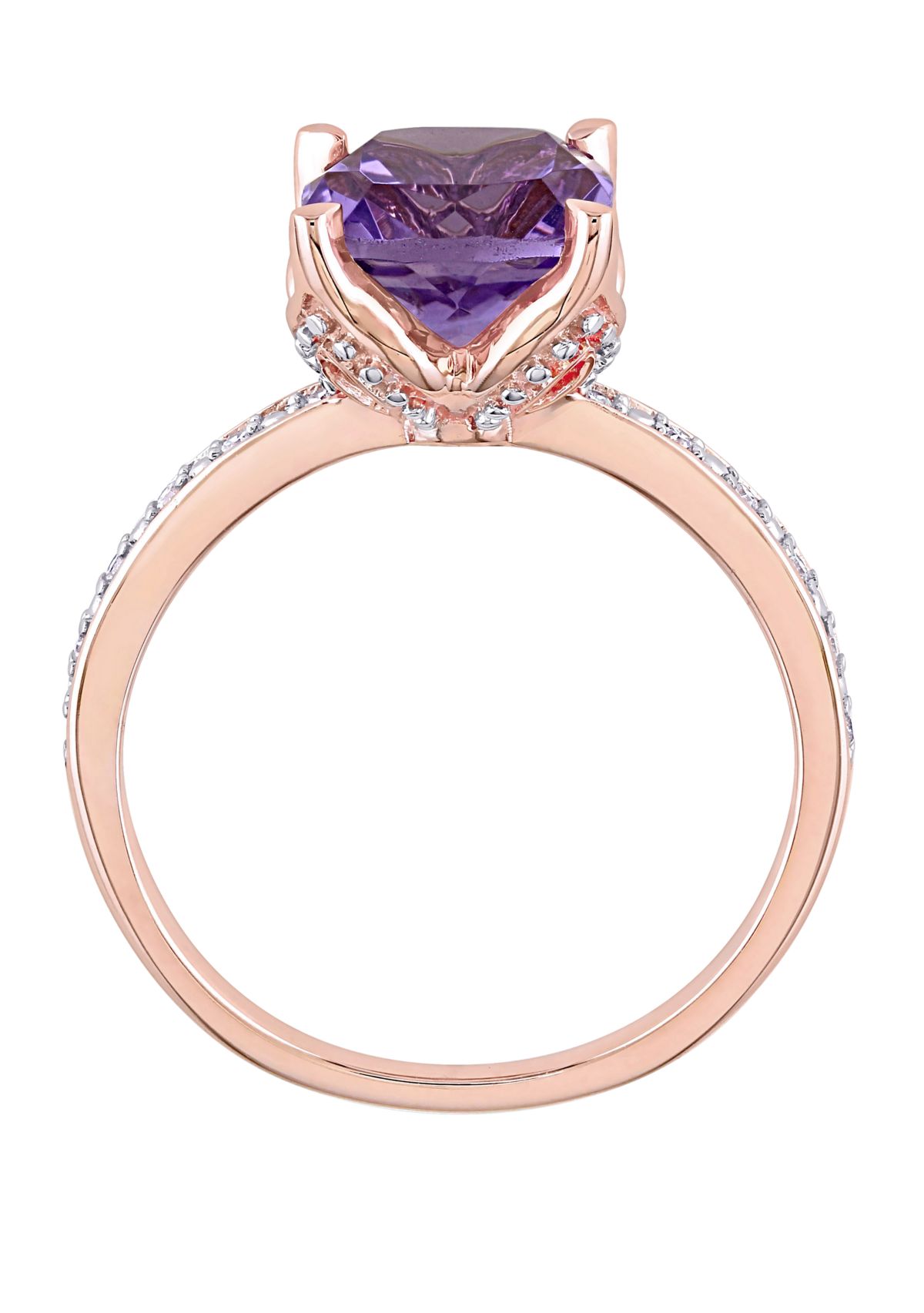  1.75 ct. t.w. Amethyst, 1/10 ct. t.w. Diamond Accent Ring