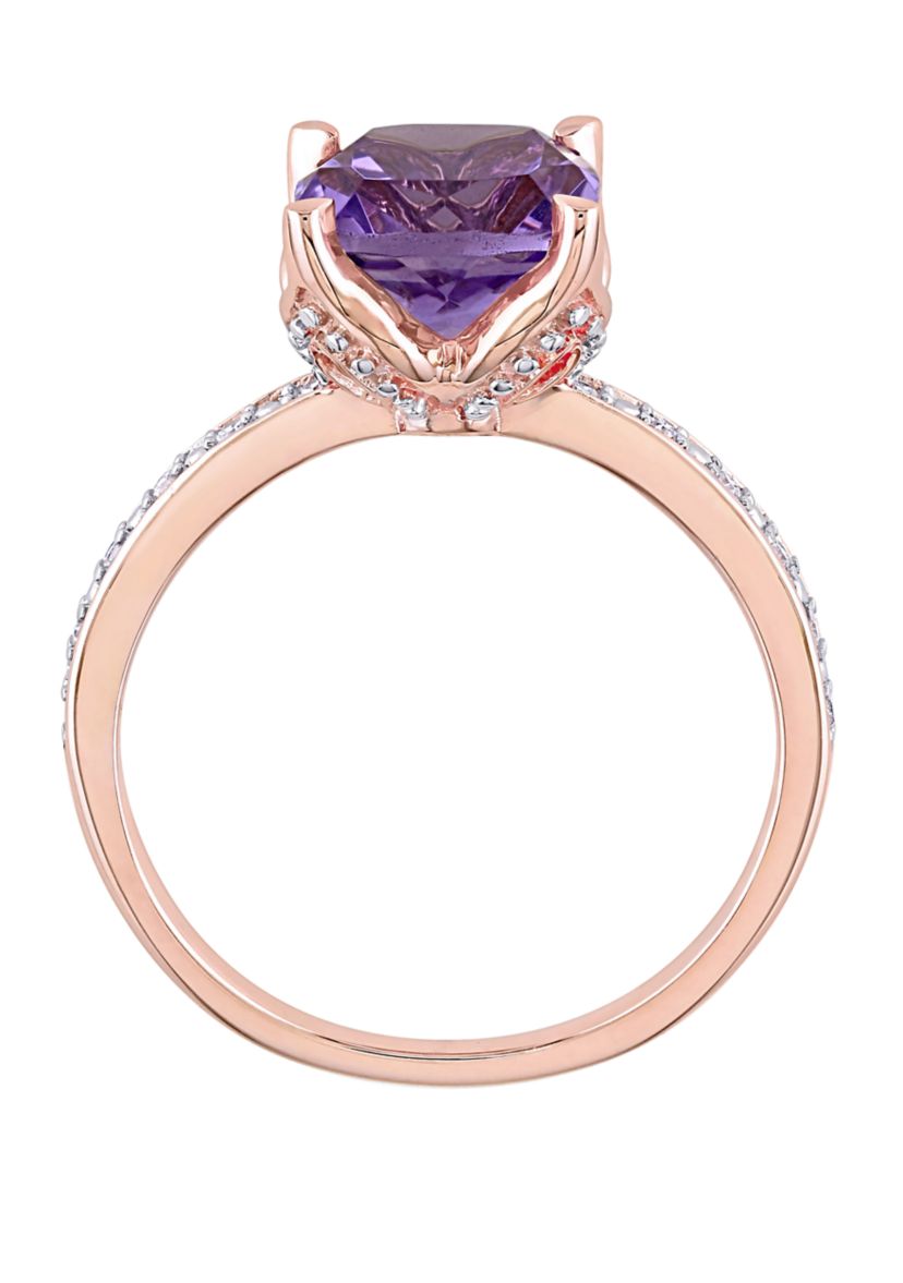  1.75 ct. t.w. Amethyst, 1/10 ct. t.w. Diamond Accent Ring