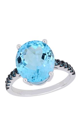 Belk & Co 10.2 ct. t.w. Sky and London-Blue Topaz Ring in Sterling Silver, 8