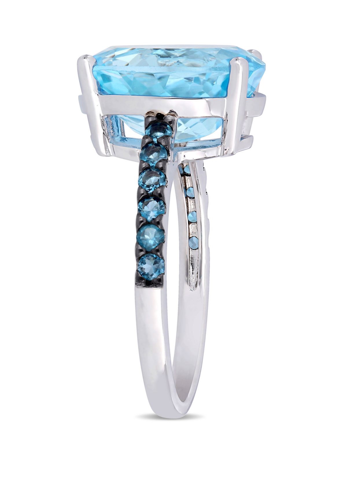  10.2 ct. t.w. Sky and London-Blue Topaz Ring in Sterling Silver