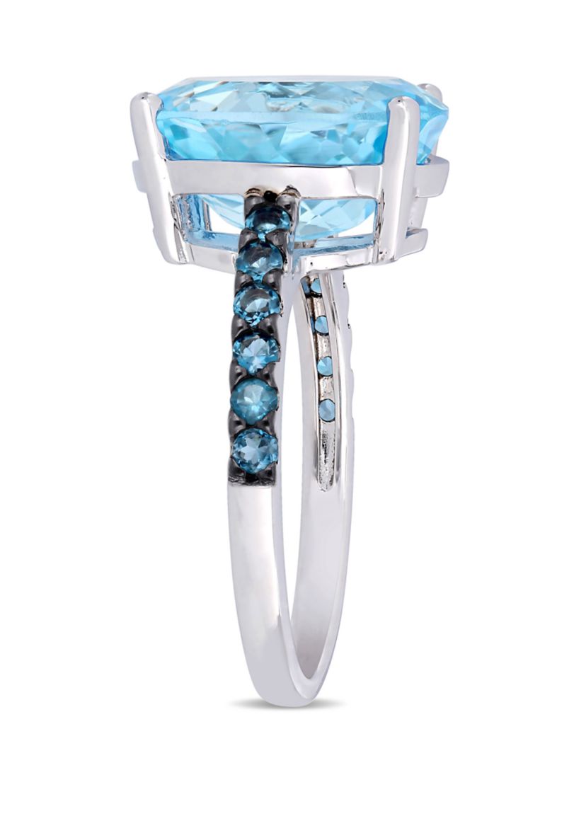  10.2 ct. t.w. Sky and London-Blue Topaz Ring in Sterling Silver