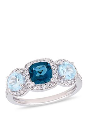 Belk & Co. 2.17 ct. t.w. London and Sky-Blue Topaz and 1/3 ct. t.w ...