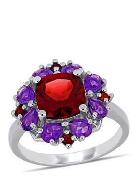 Belk & Co Multi Gemstone Ring in Sterling Silver, 8